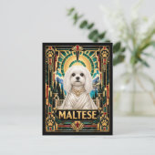 Maltezer, Art Deco Hond Briefkaart (Staand voorkant)