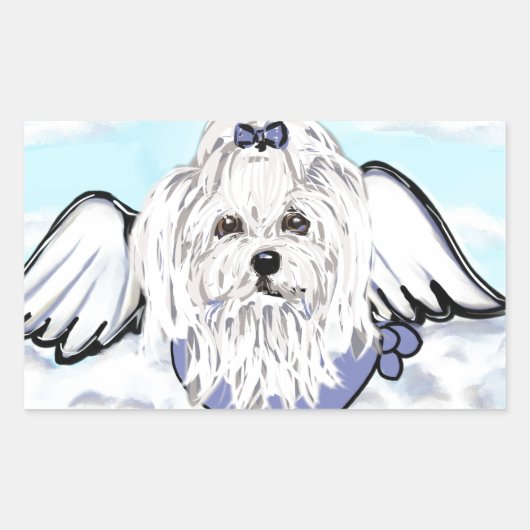 Maltezer Engel Rechthoekige Sticker (Voorkant)
