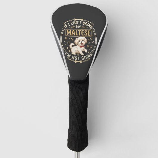 Maltezer gaat niet met rode strikhalsband bottenfr golfheadcover (Voorkant)
