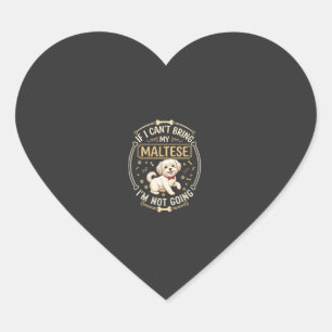 Maltezer gaat niet met rode vlinderdas bottenframe hart sticker