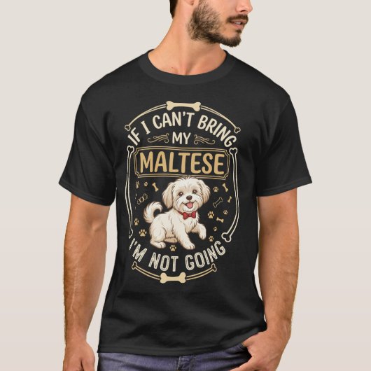 Maltezer gaat niet met rode vlinderdas bottenframe t-shirt (Voorkant)