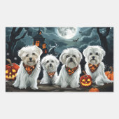 Maltezer Halloween Griezelen Rechthoekige Sticker (Voorkant)