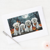 Maltezer Halloween Griezelen Rechthoekige Sticker (Envelop)