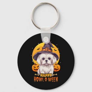 Maltezer Halloween Hond Hoe O Ween Grappig Huisdie Sleutelhanger