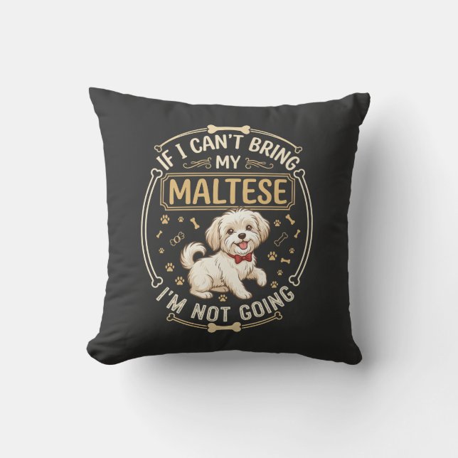 Maltezer hond gaat niet rood vlinderdas bot frame kussen (Voorkant)