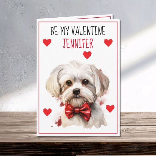 Maltezer Hond I Woof You Valentijn Kaart