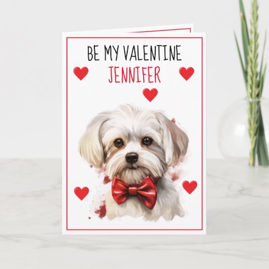 Maltezer Hond I Woof You Valentijn Kaart (Voorkant)