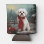 Maltezer Hond in Sneeuw Kerstmis Blikjeskoeler (Achterkant)