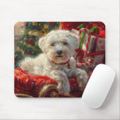 Maltezer Hond Kerst Feestelijk Muismat (Met muis)