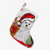 Maltezer hond kleine kerstsok (Voorkant (Hangend))