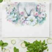 Maltezer Hond Moeder Bloem Theedoek (Gevouwen)