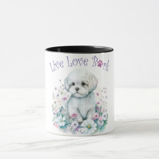 Maltezer Hond Moeder Bloemstuk Mok (Midden)