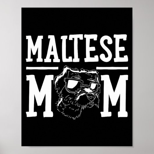 Maltezer Hond Moeder Mama Cadeau Poster (Voorkant)