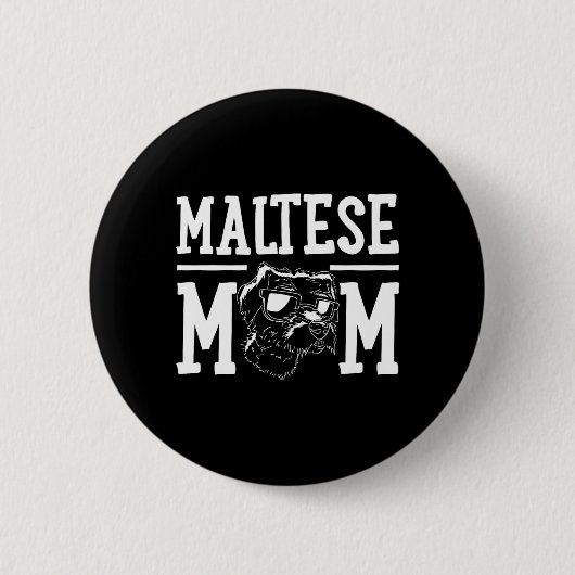 Maltezer Hond Moeder Mama Cadeau Ronde Button 5,7 Cm (Voorkant)