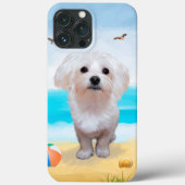 Maltezer hond op het strand Case-Mate iPhone case (Achterkant)