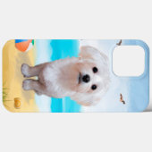 Maltezer hond op het strand Case-Mate iPhone case (Achterkant (horizontaal))