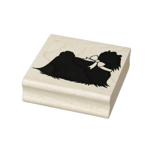 Maltezer Hond Pup Lang Haar Rubberstempel