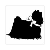 Maltezer Hond Pup Lang Haar Rubberstempel (Afrduk)