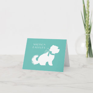 Maltezer Hond Puppy Kort Haar Teddybeer Notitiekaartje