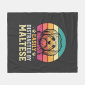 Maltezer Hond Retro Zonsondergang Afleid Fleece Deken (Voorkant (Horizontaal))