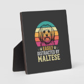 Maltezer Hond Retro Zonsondergang Afleid Fotoplaat (Voorkant)