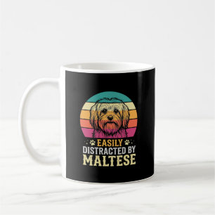 Maltezer Hond Retro Zonsondergang Afleid Koffiemok