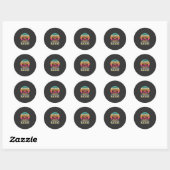 Maltezer Hond Retro Zonsondergang Afleid Ronde Sticker (Vel)