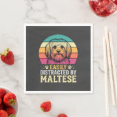 Maltezer Hond Retro Zonsondergang Afleid Servet (Insitu)