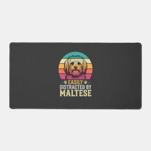 Maltezer Hond Retro Zonsondergang Afleidend Bureaumat