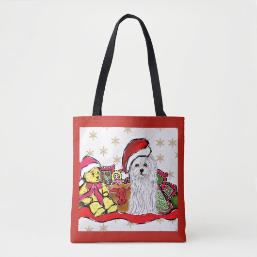 Maltezer hond tote bag (Voorkant)