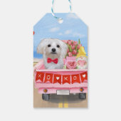 Maltezer hond Valentijnsdag vrachtwagen Cadeaulabel (Achterkant)