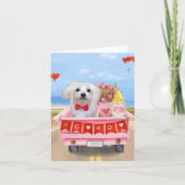 Maltezer hond Valentijnsdag vrachtwagen Kaart (Voorkant)