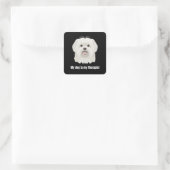 Maltezer Hond Vierkante Sticker (Tas)