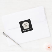Maltezer Hond Vierkante Sticker (Envelop)