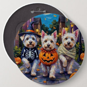 Maltezer honden Trick-or-Treating Halloween kostuu Ronde Button 6,0 Cm