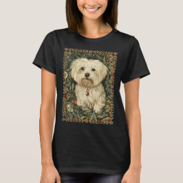 Maltezer in een tuin William Morris Style T-shirt