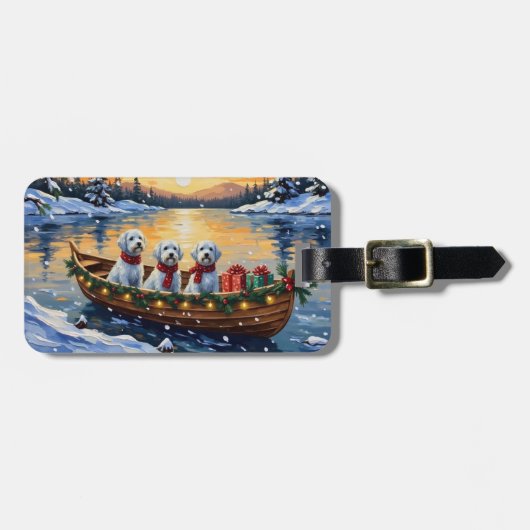 Maltezer Kerstboot Vakantie Bagagelabel (Voorkant horizontaal)