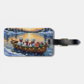 Maltezer Kerstboot Vakantie Bagagelabel (Achterkant horizontaal)