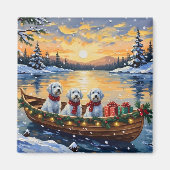 Maltezer Kerstboot Vakantie Magneet (Voorkant)
