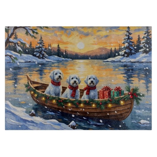 Maltezer Kerstboot Vakantie Snijplank (Voorkant)