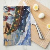 Maltezer Kerstboot Vakantie Theedoek (Quarter Fold)