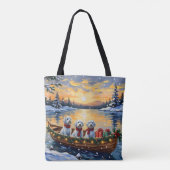 Maltezer Kerstboot Vakantie Tote Bag (Achterkant)