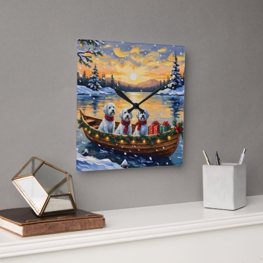 Maltezer Kerstboot Vakantie Vierkante Klok (Kantoor)