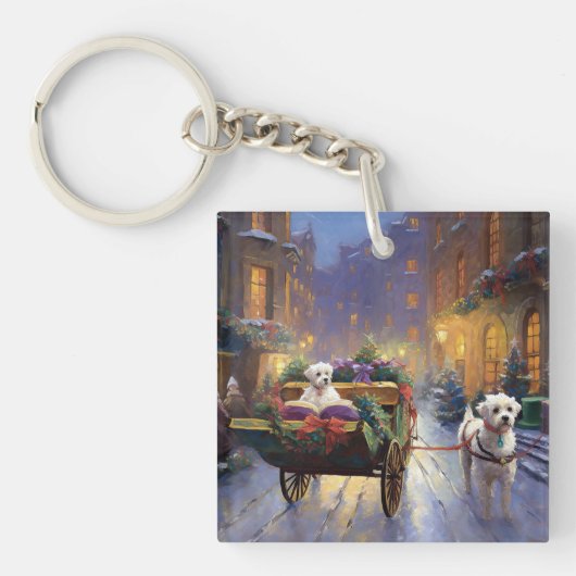 Maltezer Kerstfeestseizoen Sleutelhanger (Voorkant)