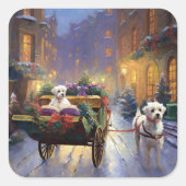 Maltezer Kerstfeestseizoen Vierkante Sticker (Voorkant)
