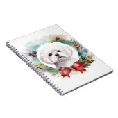Maltezer Kerstkrans Feestelijke Pup Notitieboek (Rechterzijde)