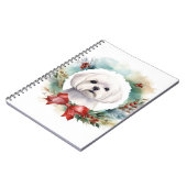 Maltezer Kerstkrans Feestelijke Pup Notitieboek (Linkerzijde)