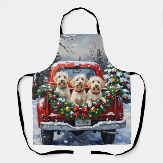 Maltezer Kerstmis Rode Truck Vakantie Schort (Voorkant)
