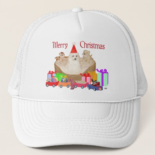Maltezer Kerstmis Trucker Pet (Voorkant)
