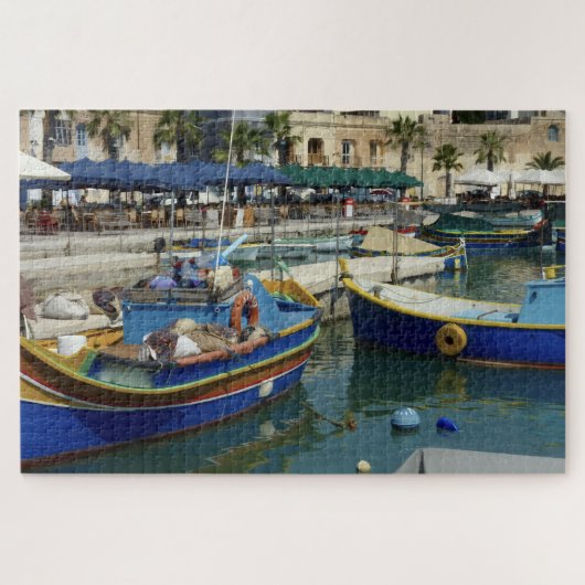 Maltezer kleurrijke boten legpuzzel (Horizontaal)